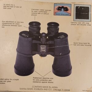 Sears Roebuck Black Binoculars, 7X 50MM